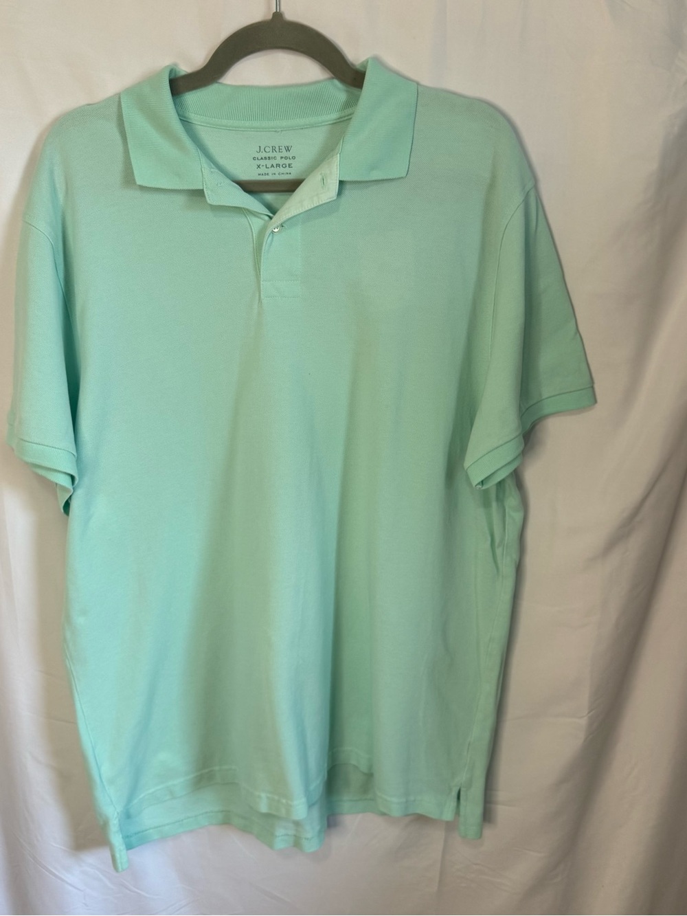 J. Crew Men's Seafoam Green Short-Sleeve Polo